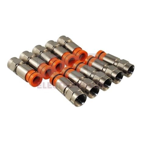Snap and seal RG6 coaxial connectors - 10 pack