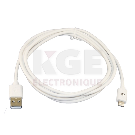 6.5ft iPhone5 8 Pin Lightning to USB MFi Cable White