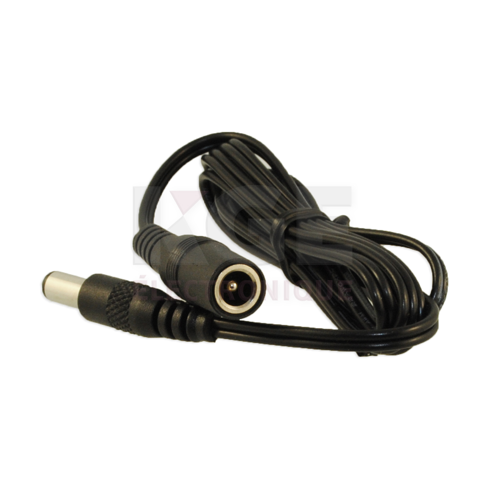 Extension d'Alimentation Coaxiale - Prise 2.1 x 5.5mm, 3', 22AWG