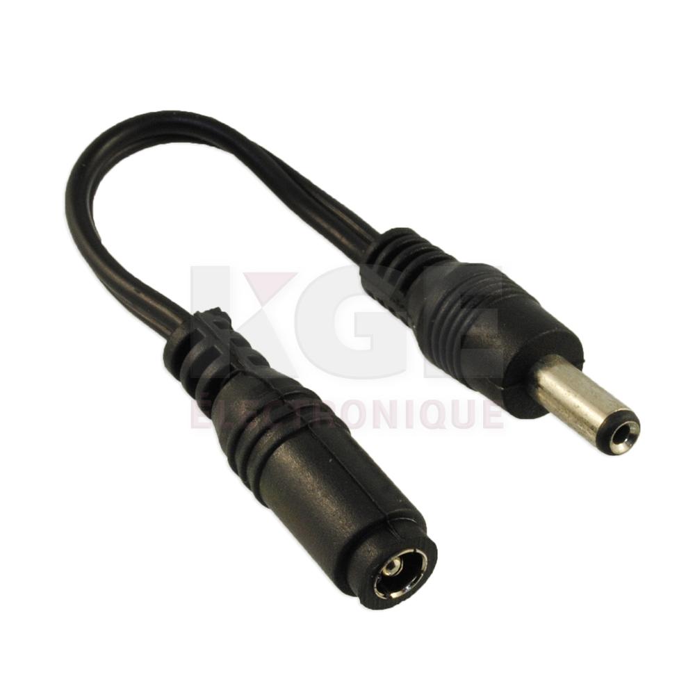 Adaptateur Coaxial - Fiche 2.5 x 5.5mm à Prise 2.1 x 5.5mm