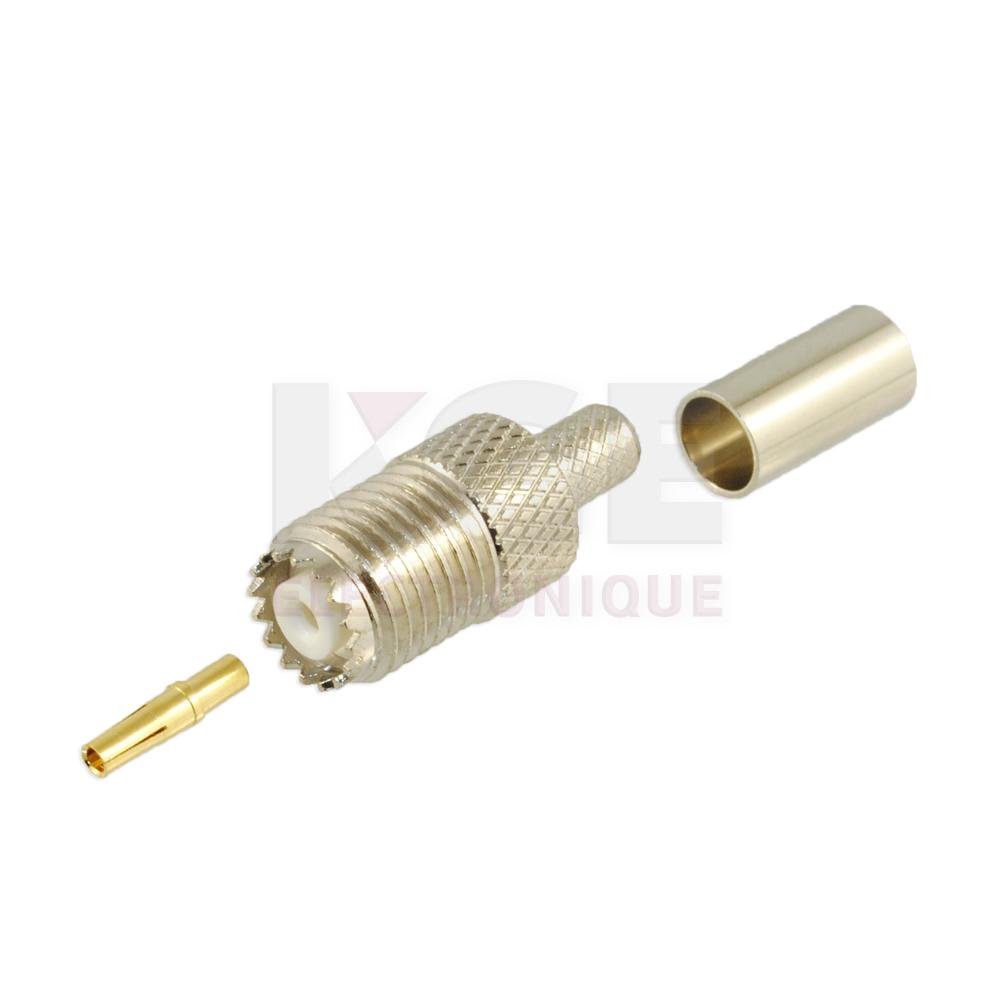 Mini UHF Female Crimp-on Connector for RG58/U cable