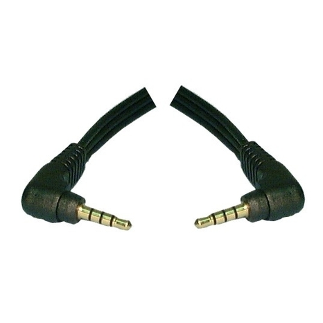 3.5mm (1/8) 4 Conducteurs Angle Droit Mâle Plaqué Or 3'