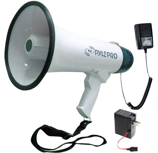 Mégaphone Dynamique Professionnel avec Fonction d'Enregistrement et Microphone Détachable