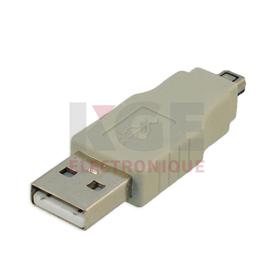 Adaptateur USB A Mâle à Mini USB 4 Broches Mâle