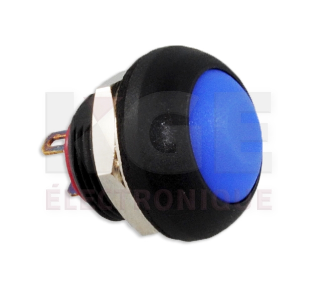 Sealed push button blue switch SPST momentary Off - (On)