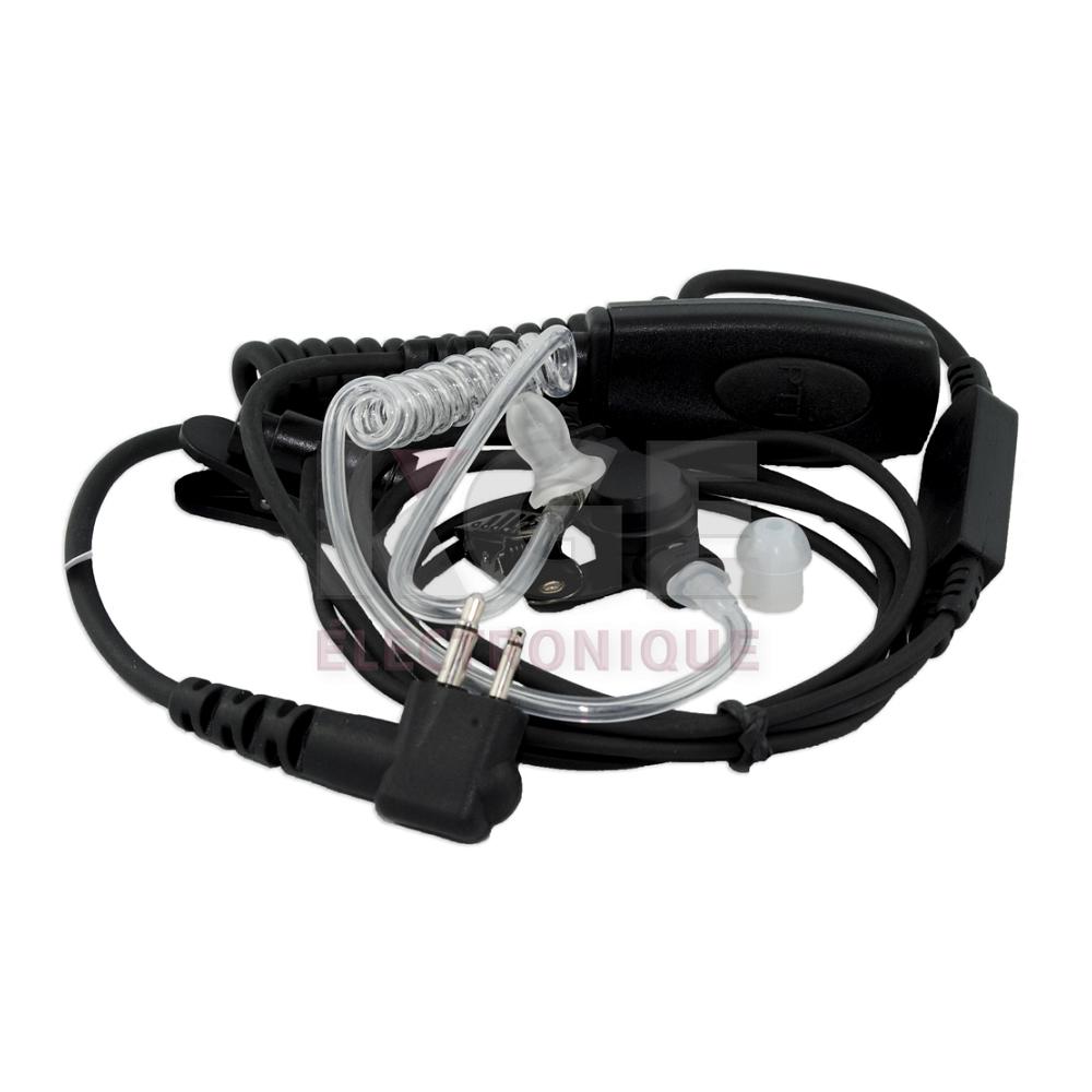 Professional 2-Wire Surveillance earpiece for Motorola dual pin radios