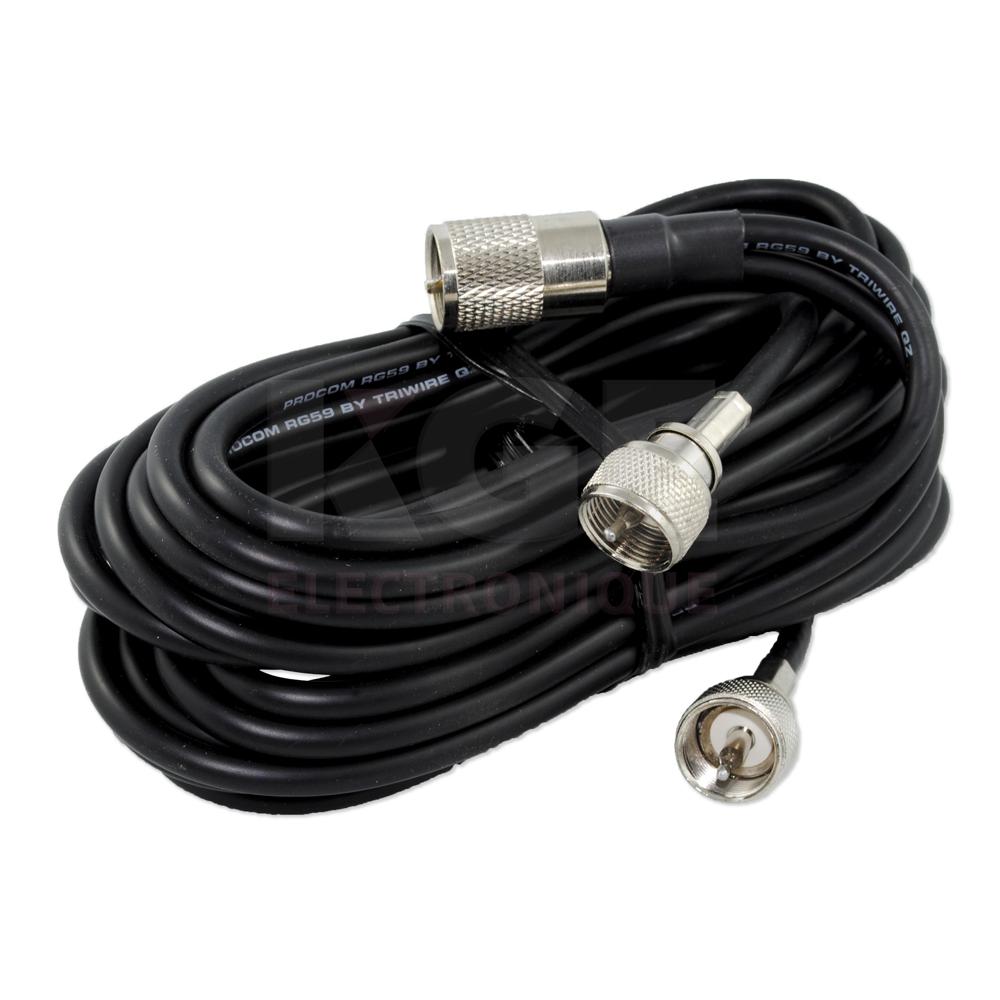 Fil en Y 12' RG59 avec connecteurs PL259 moulés