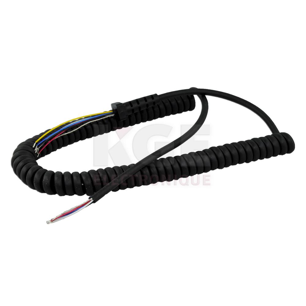10 ft curly cord for CB microphones 5 conductors 24 awg plus shield wire