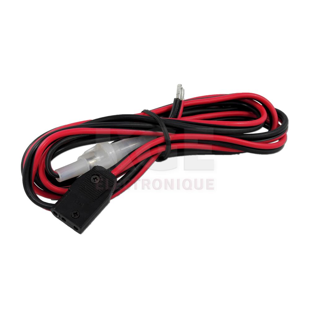 Cordon d'alimentation pour radio CB 6' fil 16 AWG connecteur 3 pin et fuse 4A