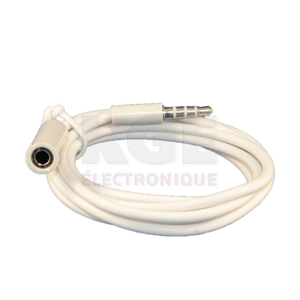 Rallonge jack 3.5 mm 4 pôles 4'