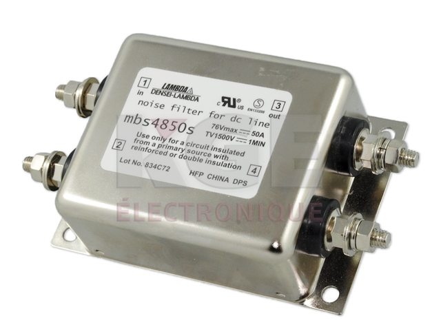 Filtre de bruit sur ligne DC 50A 76VDC Max
