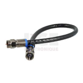 Black 1ft 3GHz RG-6 Cable with type F Connectors