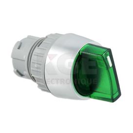Bouton vert avec ressort de retour 2 positions IP65 avec trou de montage de 22mm