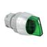 Knob and spring return green button 2 positions illuminated IP65 with 22mm mounting hole