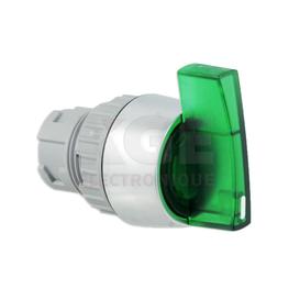 2 position long knob spring return illuminated green button IP65 22mm mounting hole