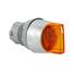 Knob type orange illuminated selector button 3 positions IP65 with 22mm mounting hole