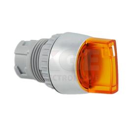 Knob and spring return orange button 2 positions illuminated IP65 with 22mm mounting hole
