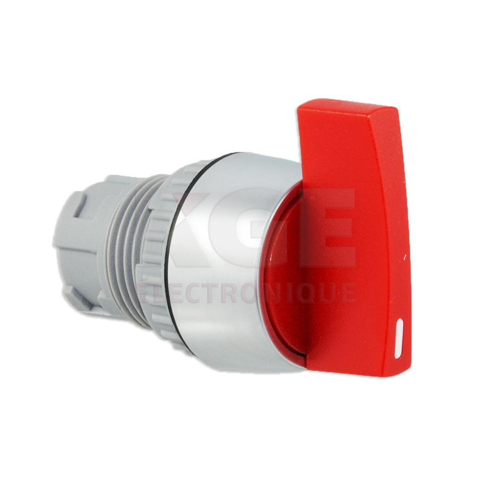 Bouton à longue tige rouge 2 positions IP65 avec trou de montage de 22mm