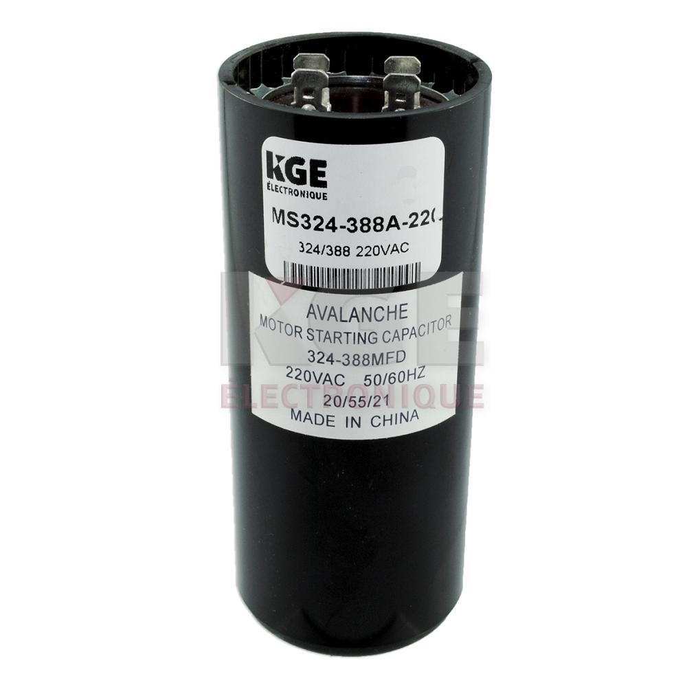 Motor starting capacitor 324-388mF 220VAC