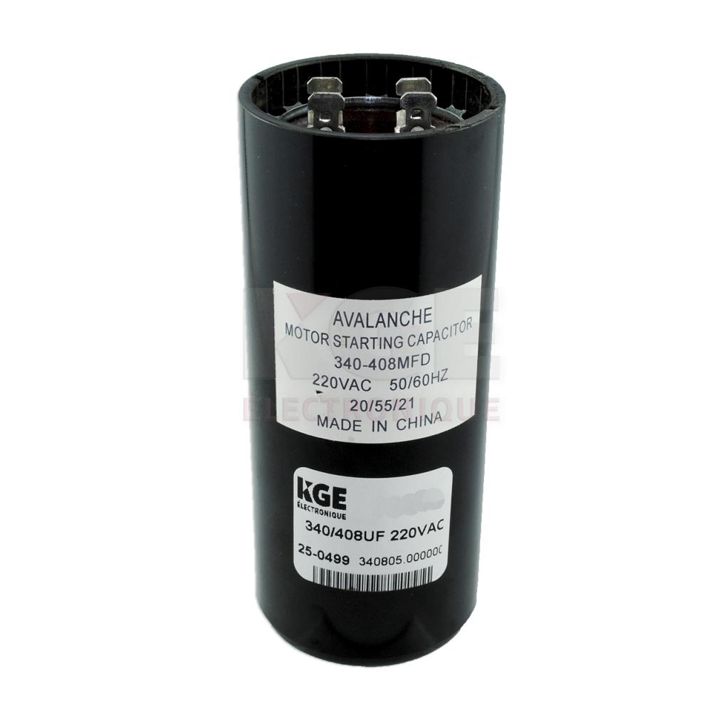 Motor starting capacitor 340-408mF 220VAC