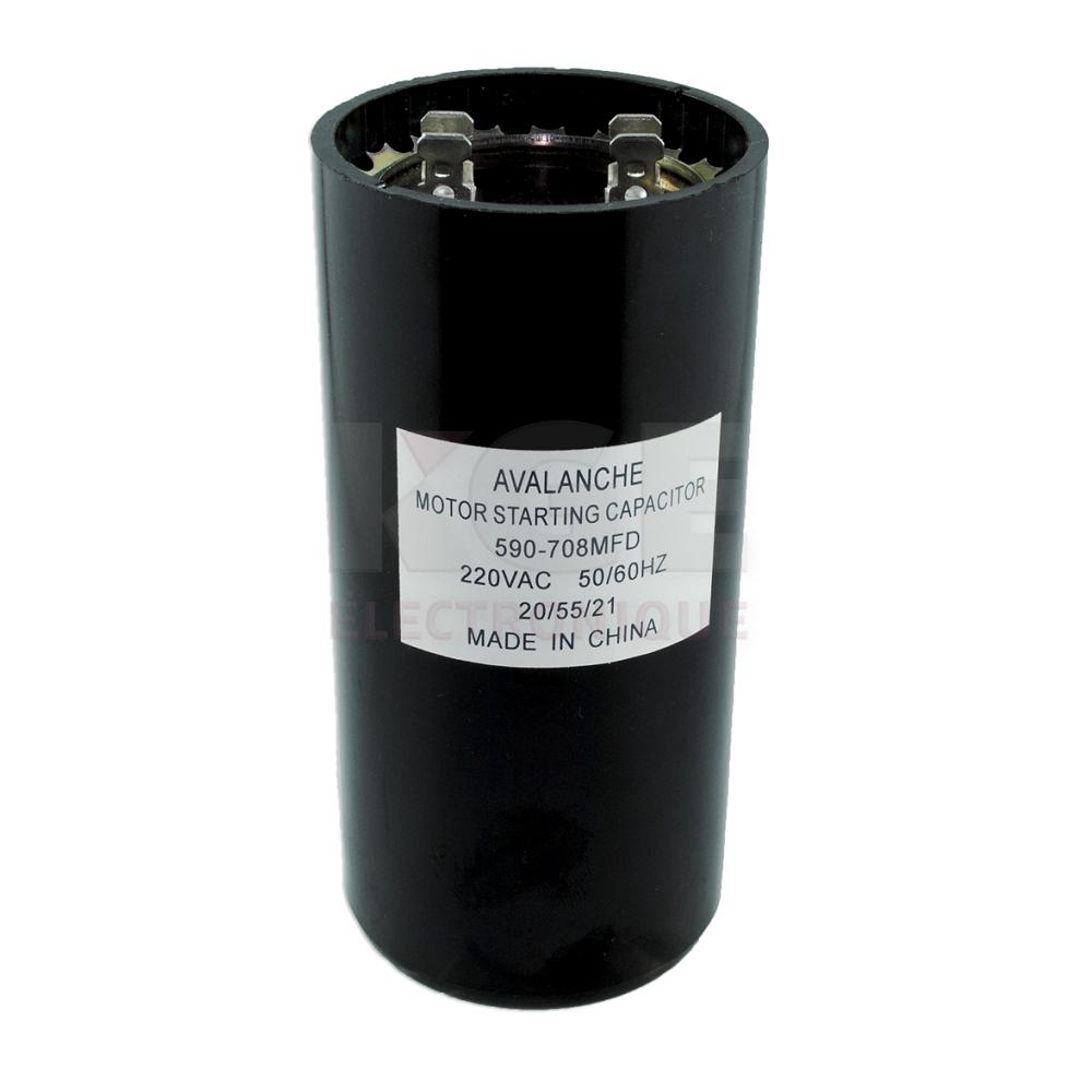 Motor starting capacitor 590-708mF 220VAC