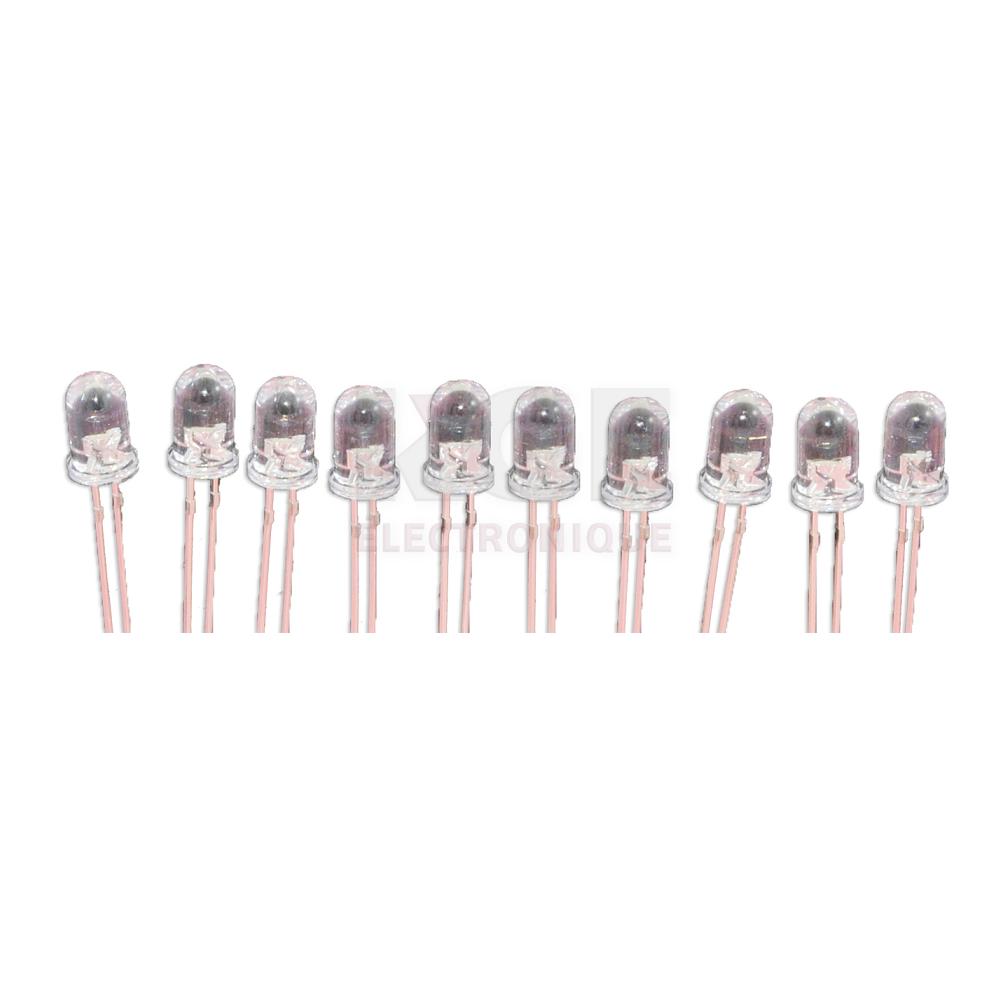 DEL bleue 5mm 3.6V paquet de 10
