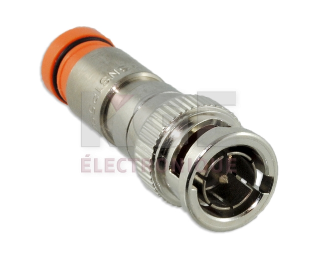 Connecteur BNC à compression pour fil coaxial RG-59 avec anneau orange