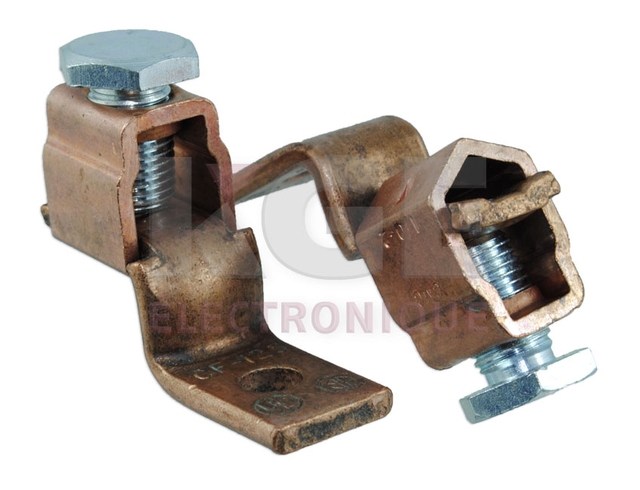 Bornier mécanique en cuivre pour fil 1/0 - 2 AWG