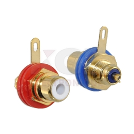 RCA female connectors isolated chassis mount welding 2 pack