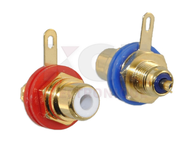 RCA female connectors isolated chassis mount welding 2 pack