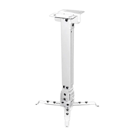 Support télescopique de plafond universel pour projecteur avec hauteur et angles réglables (Blanc)