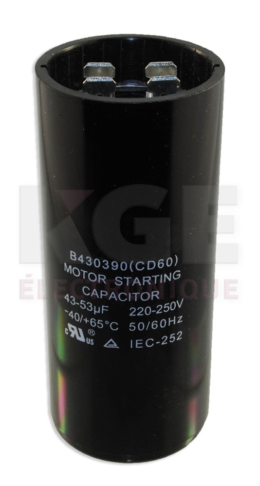Start capacitor 43-53 µF +/-5% 220-250 VAC