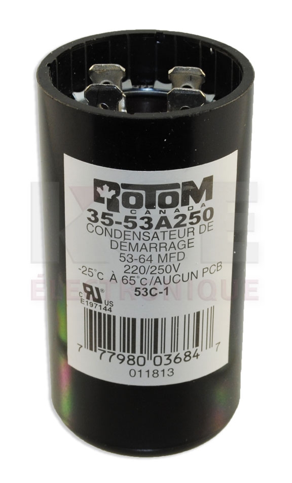 Start capacitor 53-64 µF 220/250 VAC