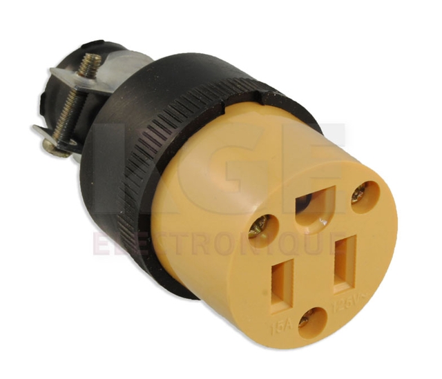 Wire mount 3 pin female AC plug