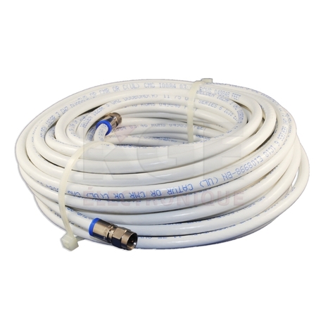 White 50ft 3GHz RG-6 cable with connectors