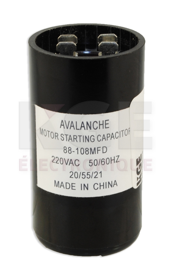 Motor starting capacitor 88-108mF 220VAC