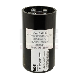 Condensateur pour démarrage de moteur 216-259mF 220VAC