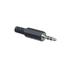 Black plastic 3 pole 3.5mm plug