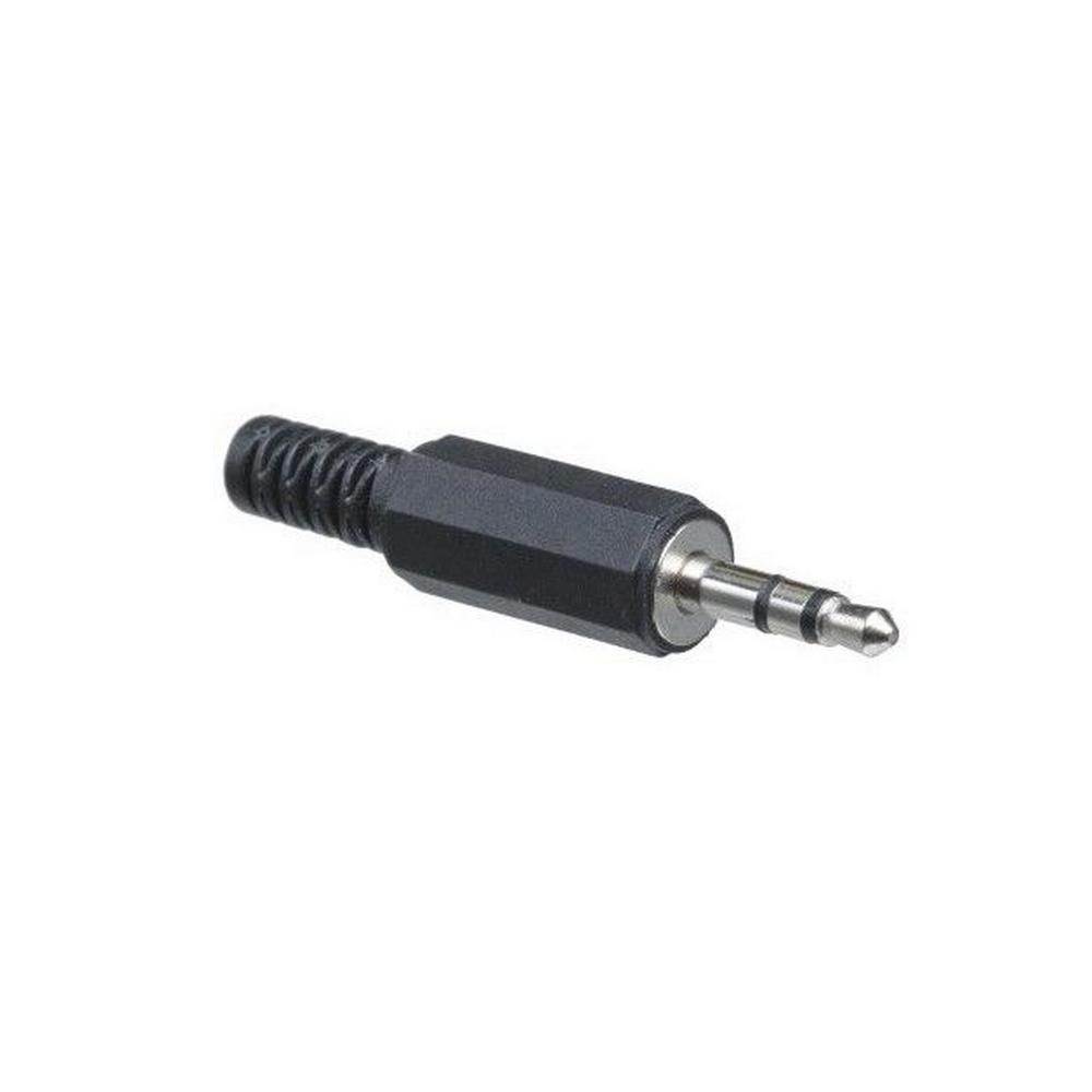 Black plastic 3 pole 3.5mm plug