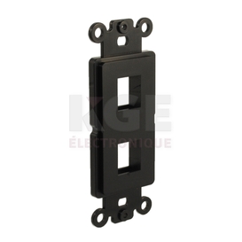 Plaque décora keystone 2 ports noire