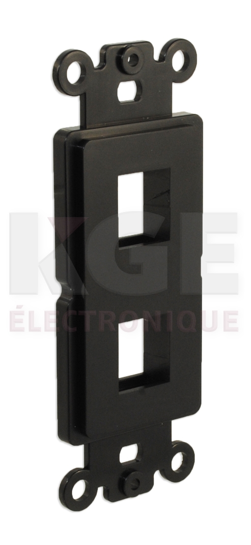 Plaque décora keystone 2 ports noire
