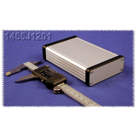 1455J1201BK - Boîtier en Aluminium Extrudé avec Panneaux en Métal - Noir