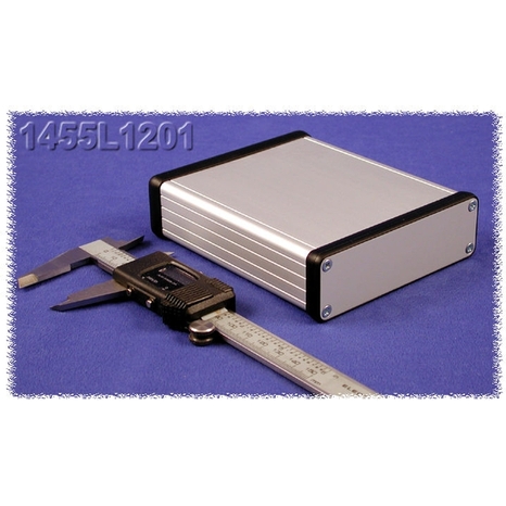1455L1201BK - Boîtier en Aluminium Extrudé avec Panneaux en Métal - Noir, 4.72