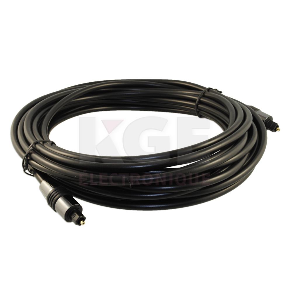 Câble Toslink Premium - Moulé Noir M/M 25'