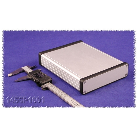 1455P1601BK - Boîtier en Aluminium Extrudé avec Panneaux en Métal - Noir, 6.3