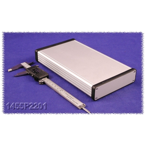 1455P2201BK - Extruded Aluminum Enclosure with Metal Panels - Black, 8.66
