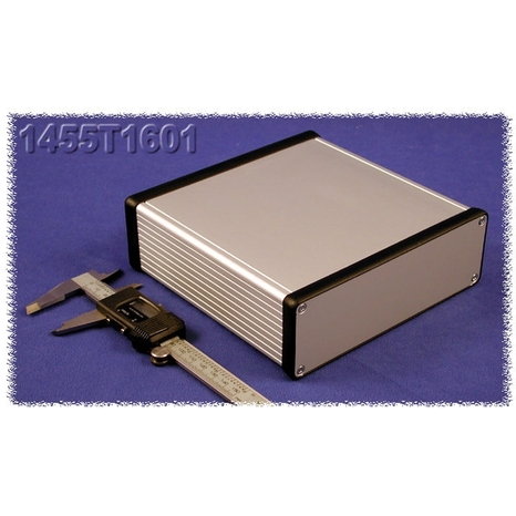 1455T1601BK - Boîtier en Aluminium Extrudé avec Panneaux en Métal - Noir, 6.3