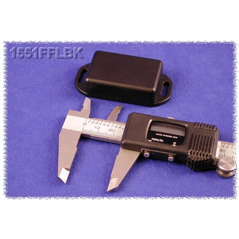 1551FFLBK Boîtier Miniature en Plastique à Rebord - Noir, 1.97
