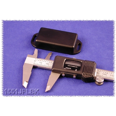 1551JFLBK - Plastic Miniature Flanged Enclosure - Black, 2.36