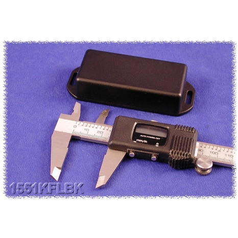 1551KFLBK - Plastic Miniature Flanged Enclosure - Black, 3.15